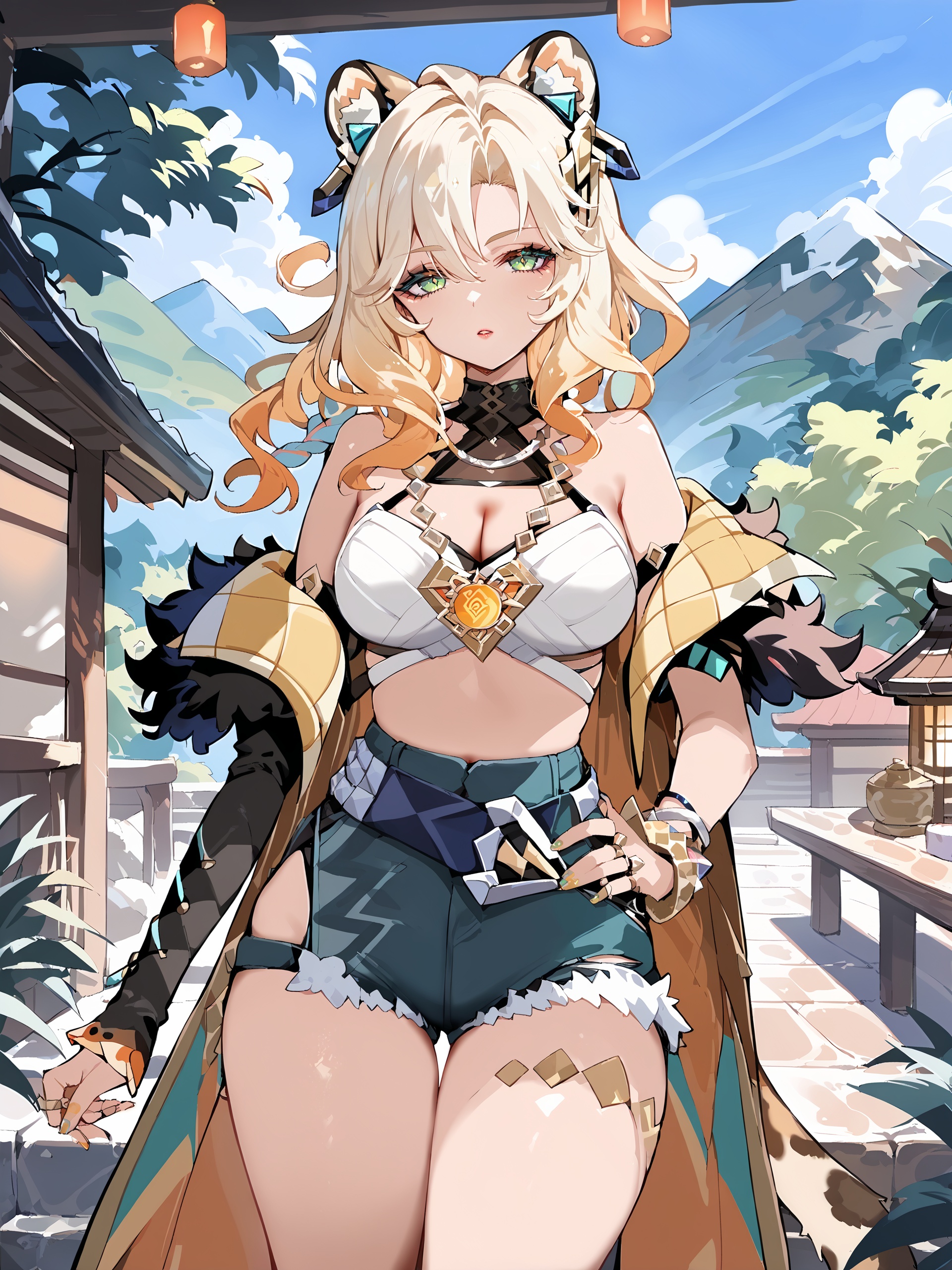 1girl,  xilonen \(genshin impact\),  high-waist shorts on Tensor.Art
