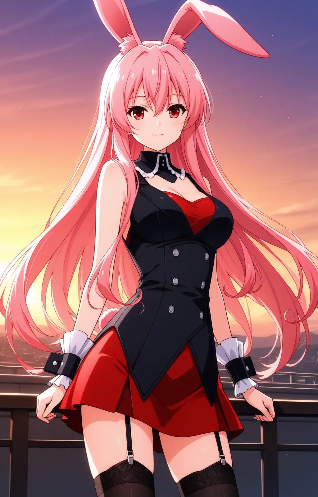 pc-kurousagi,  red eyes,  long hair on Tensor.Art