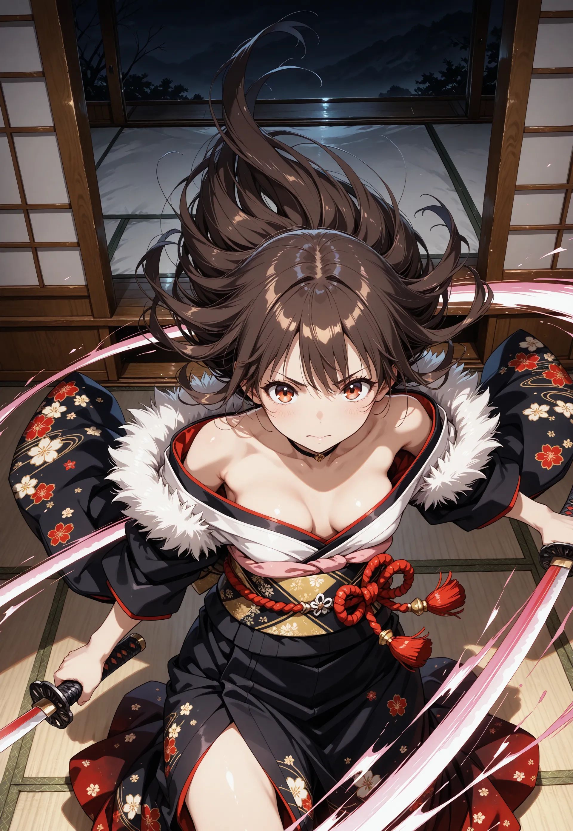 1girl,  floating hair,  off shoulder on Tensor.Art