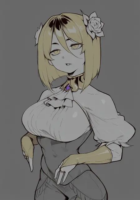 1girl,  ascot,  blonde hair on Tensor.Art