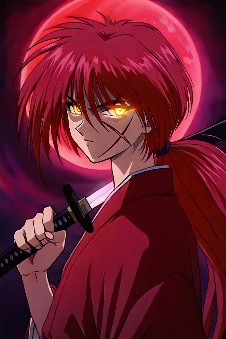 yellow eyes,  aura,  long hair on Tensor.Art