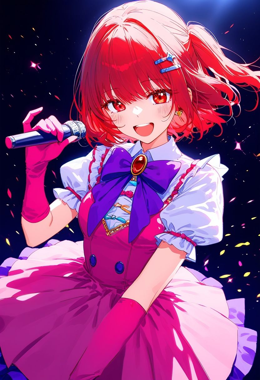 1girl,  purple bowtie,  red hair on Tensor.Art