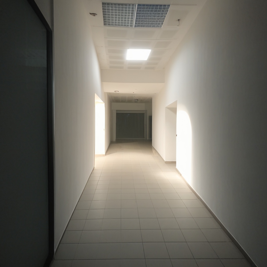 empty mall,  photograph,  a room with a door with light flowing from it on Tensor.Art