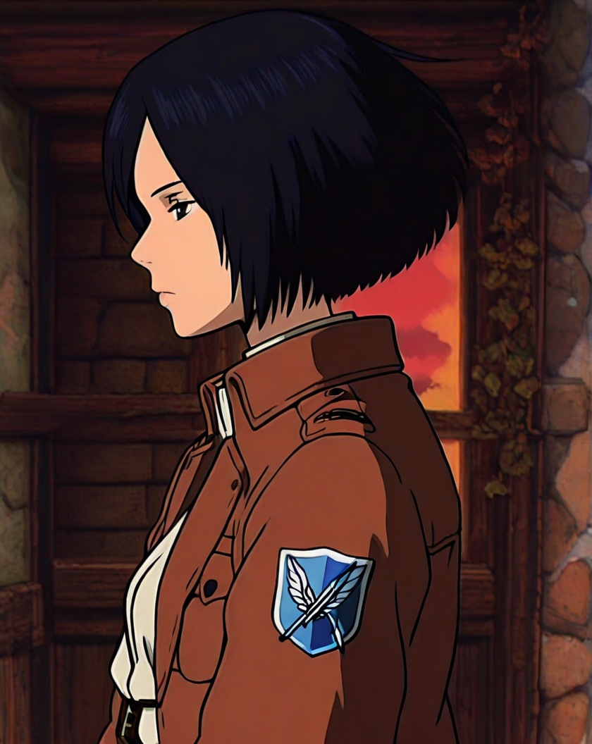Mikasa,  black hair,  short hair on Tensor.Art