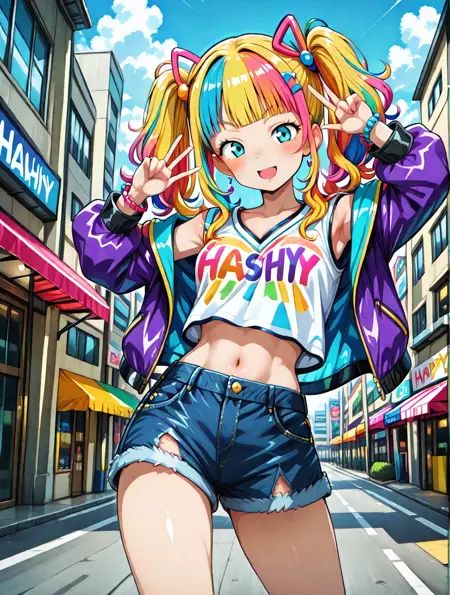 1girl,  flashy gyaru,  happy on Tensor.Art