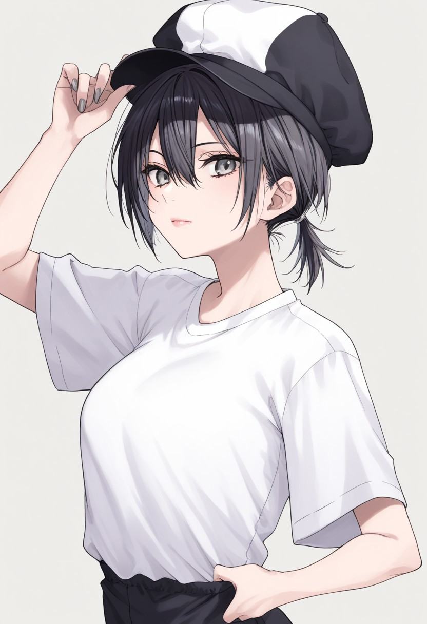 1girl,  adjusting clothes,  adjusting headwear on Tensor.Art
