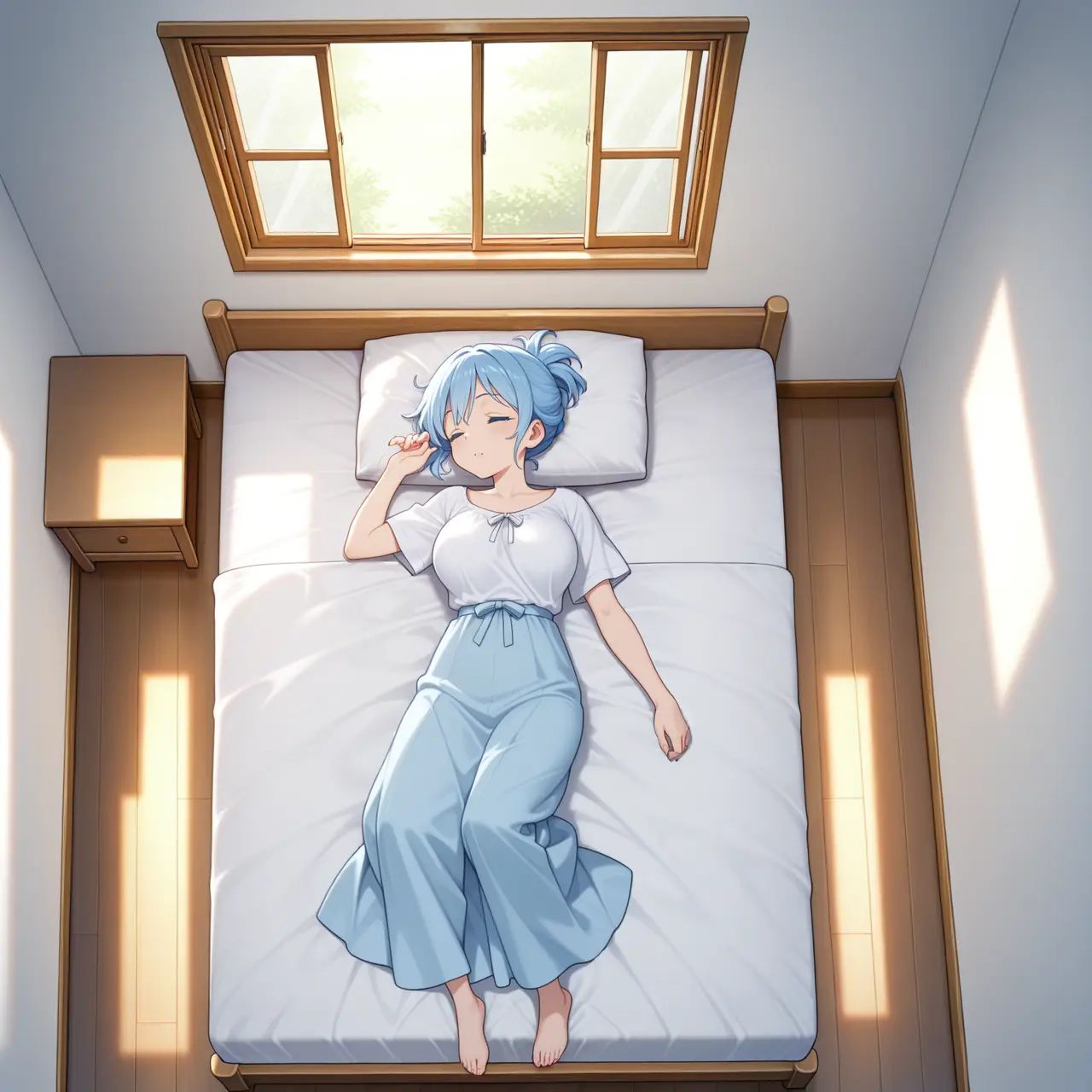 1girl,  solo,  on the bed on Tensor.Art