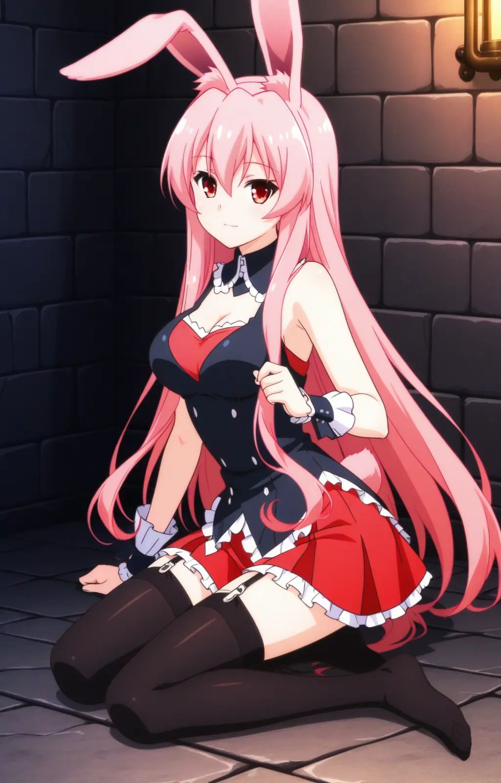 pc-kurousagi,  red eyes,  long hair on Tensor.Art