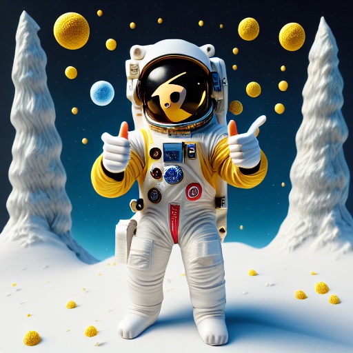 astronaut,  snowflakes,  yellow sclera on Tensor.Art
