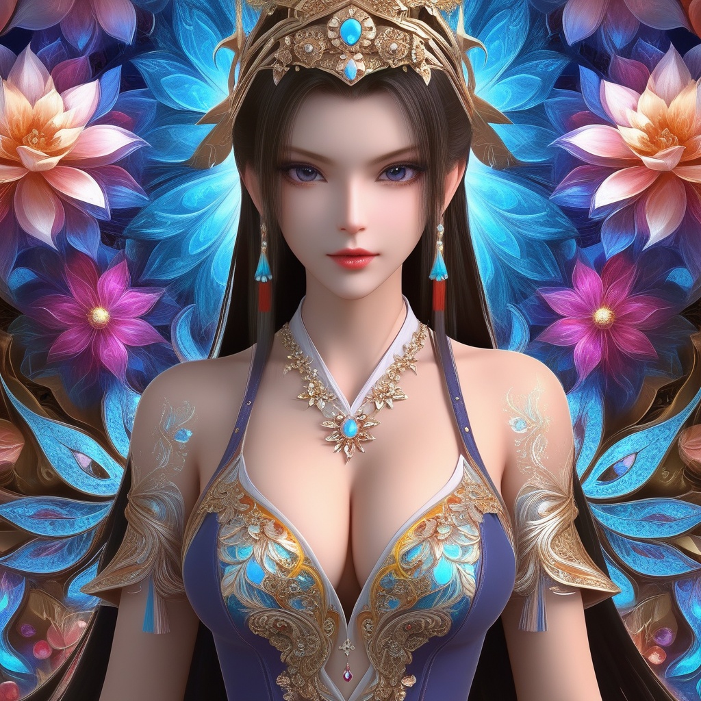 <lora:835-DA-XL-晏琉璃-婚服:0.8>, (,1girl, ,best quality, ),,,anime,(masterpiece, top quality, best quality, official art, beautiful and aesthetic:1.2), (1girl)	, , (cleavage),, extreme detailed,(fractal art:1.3),colorful, flowers ,highest detailed,()    (cleavage),,  (),