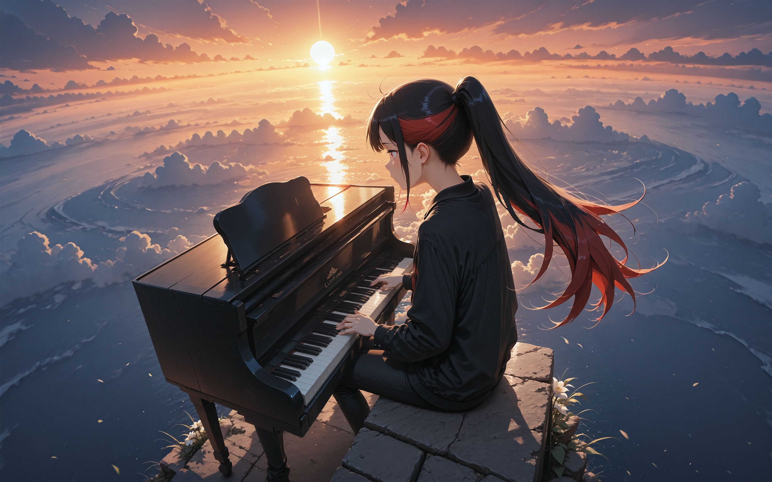 1girl,  black jacket,  black pants on Tensor.Art