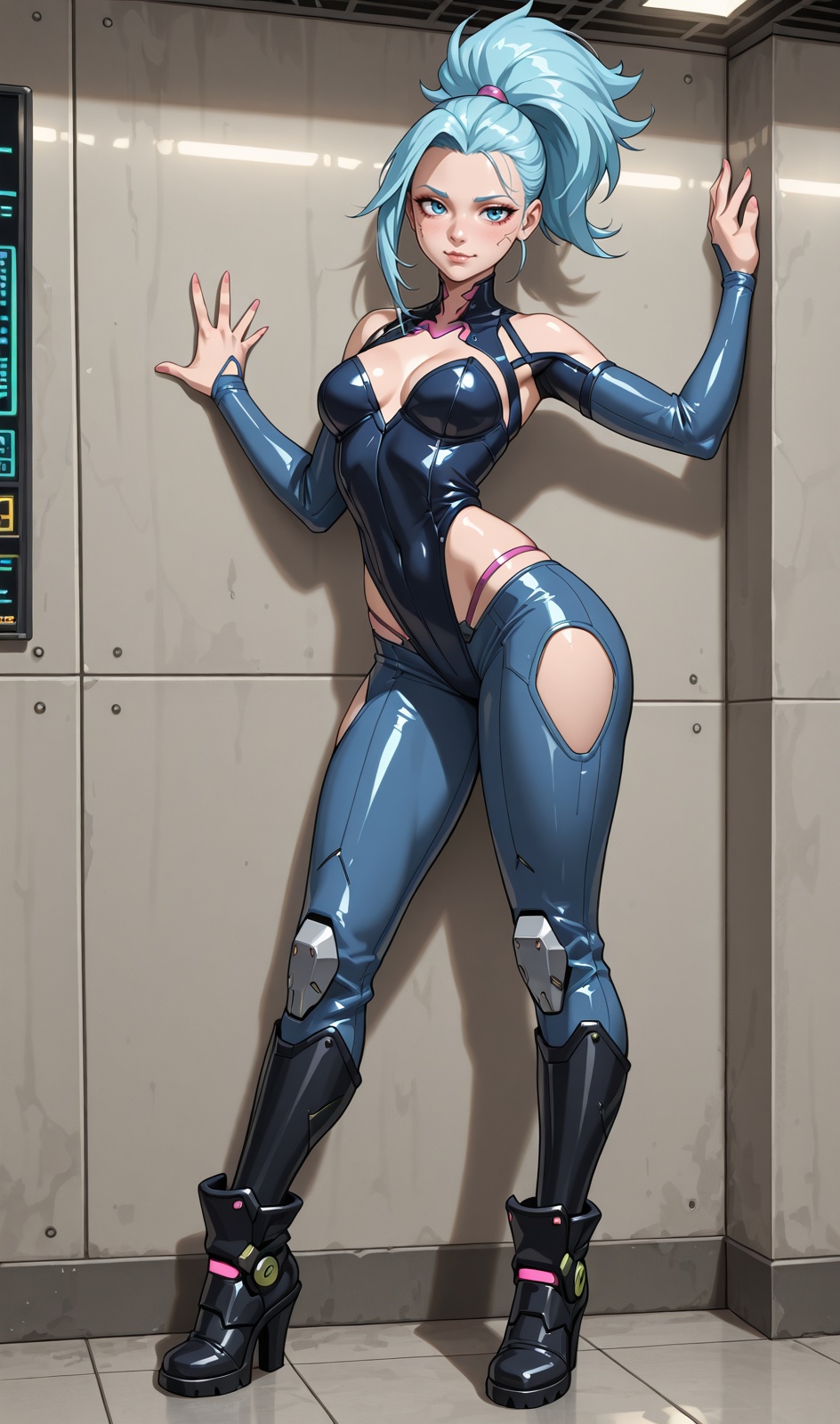 masterpiece,  best quality,  cyberpunk warrior girl on Tensor.Art