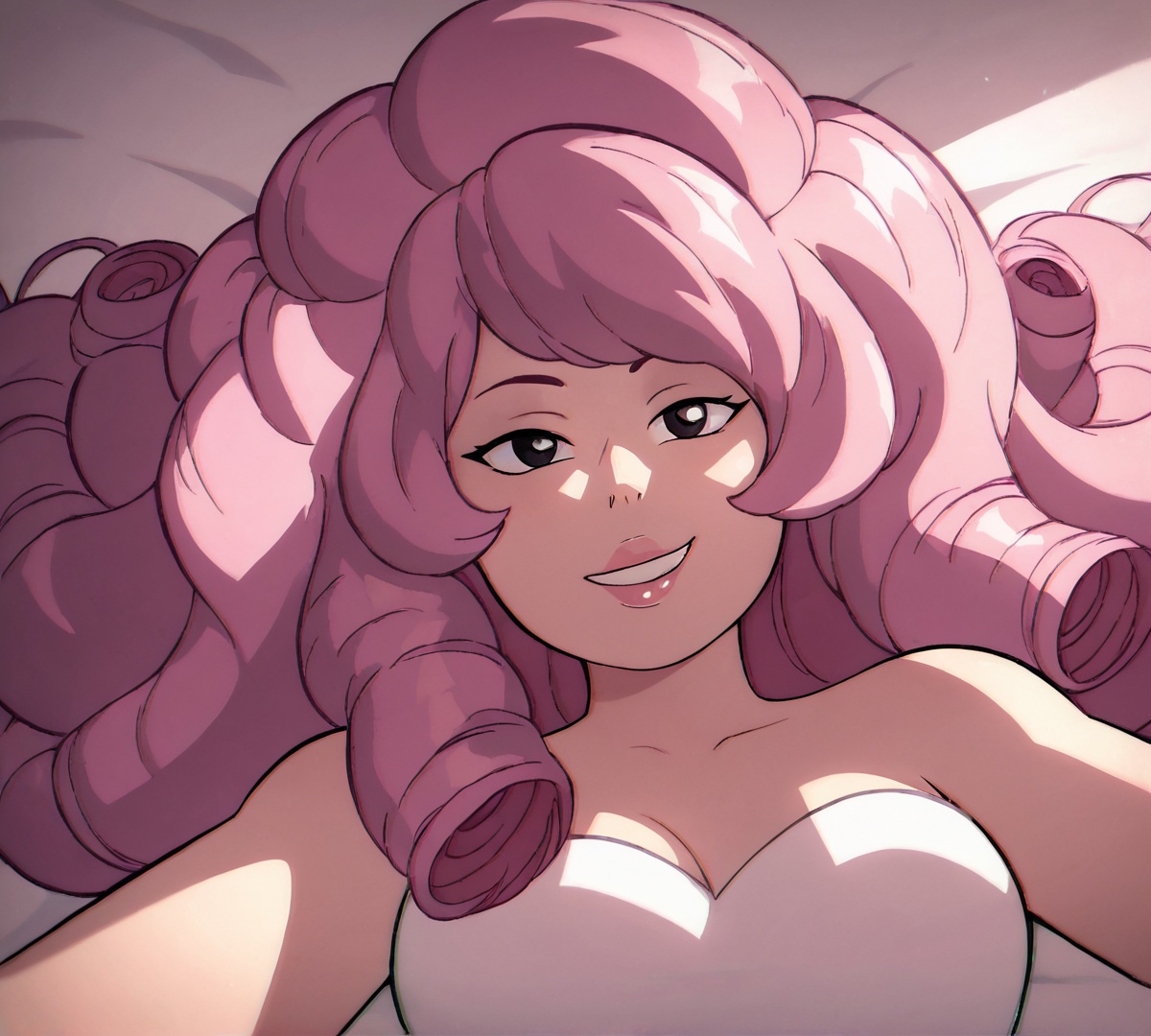 Rose Quartz,  black eyes,  zPDXL on Tensor.Art