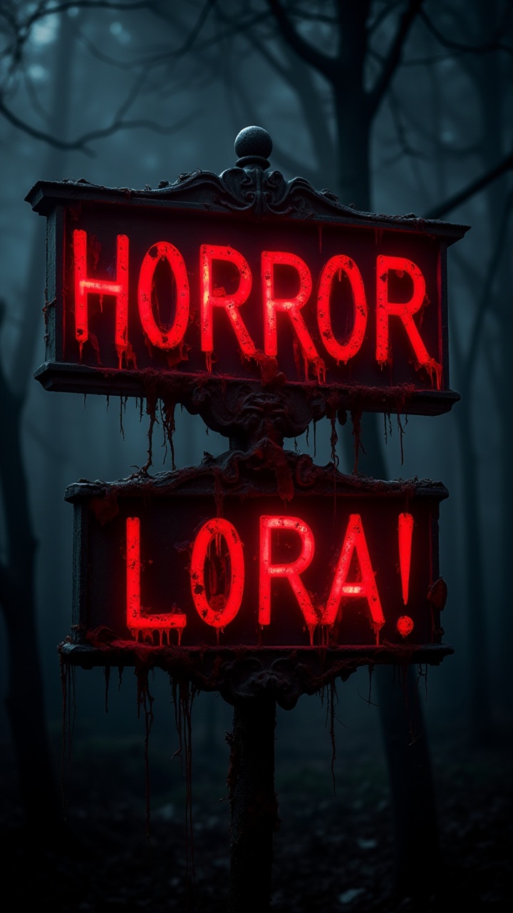 Huge Horror Sign with Text:"Horror Lora!" ,  aidmaabdhr on Tensor.Art