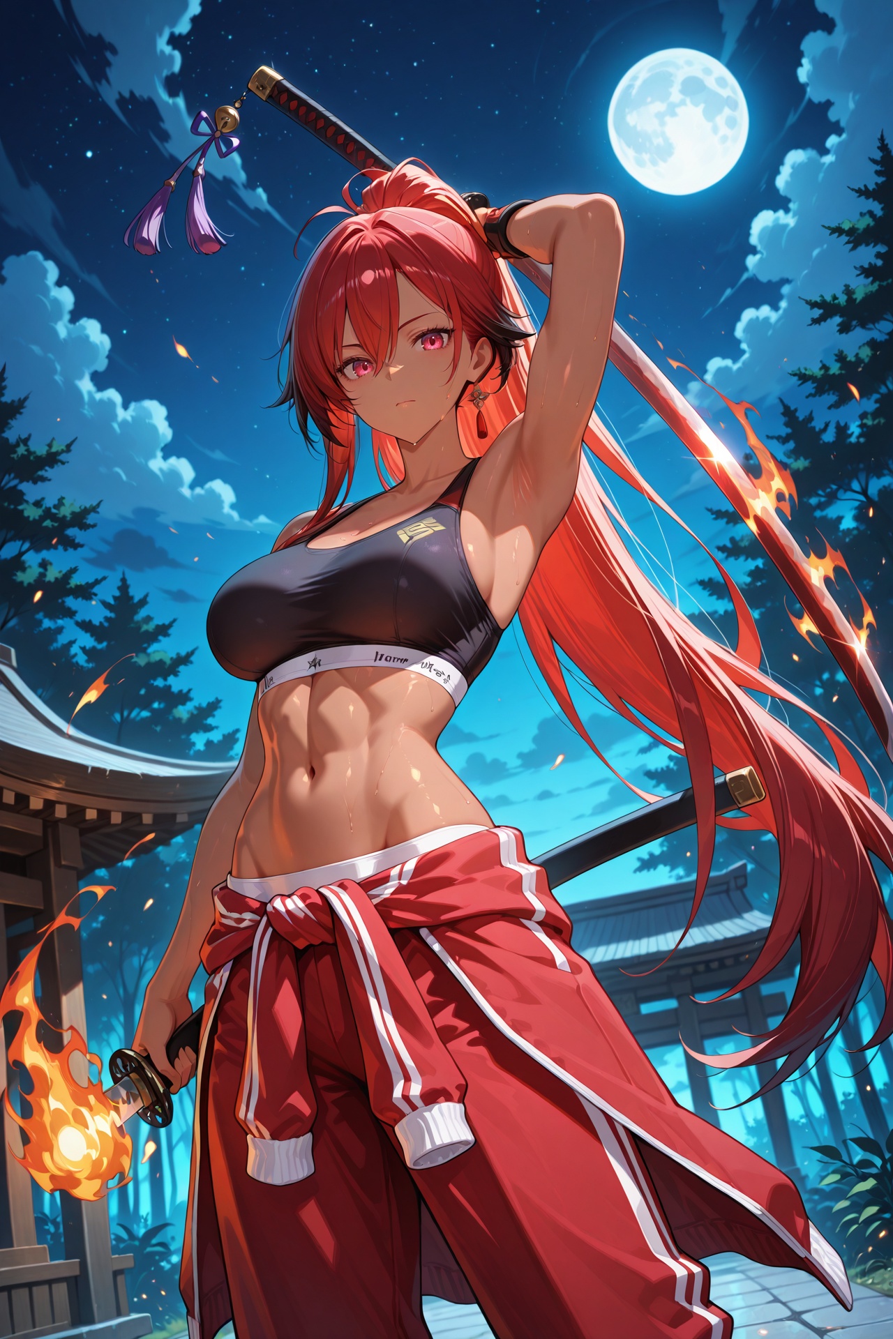 1girl,  armpits,  black sports bra on Tensor.Art