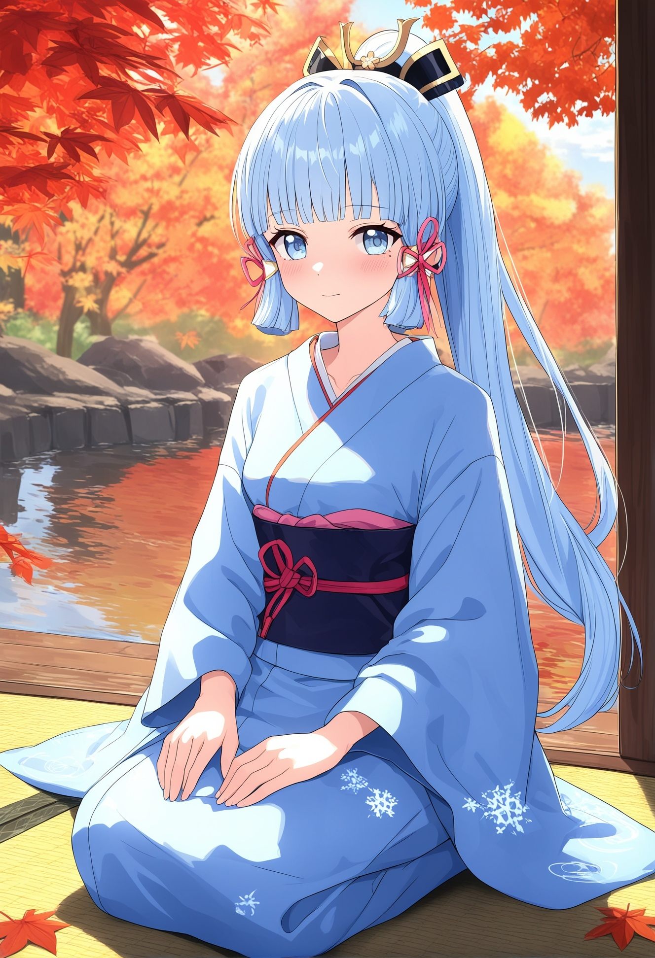 1girl,  kamisato ayaka,  alternate costume on Tensor.Art
