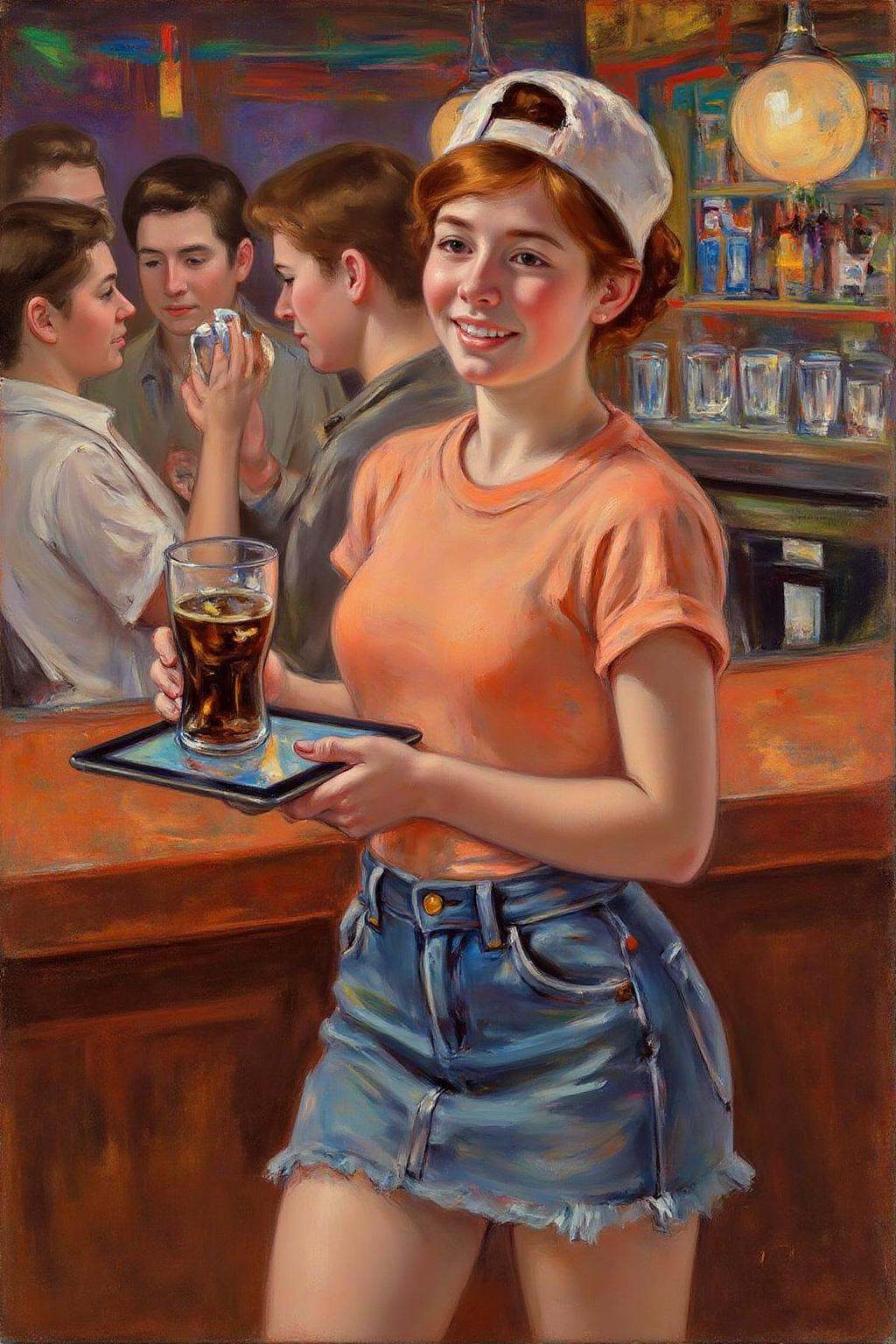 marycassatt1 painting.The air buzzes with the energy of a busy bar,  a mix of music,  conversation on Tensor.Art