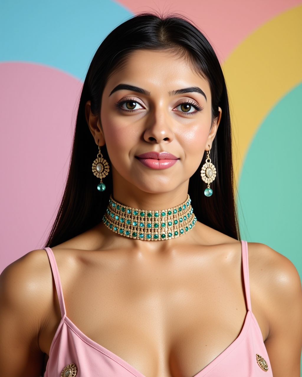 headshot photo of Asin woman,  candid photo with natural colors,  pouting expression on face on Tensor.Art