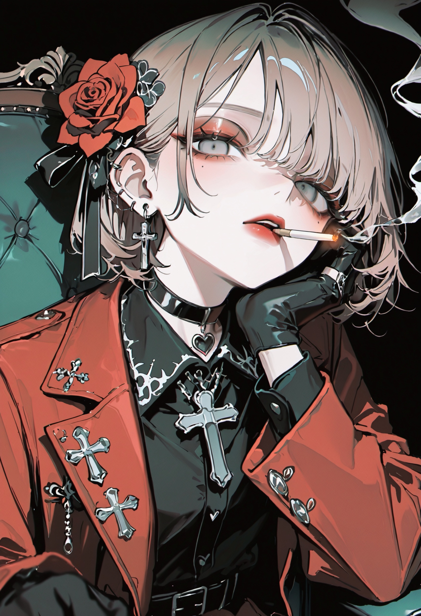 bmEyb,  1girl,  smoking on Tensor.Art