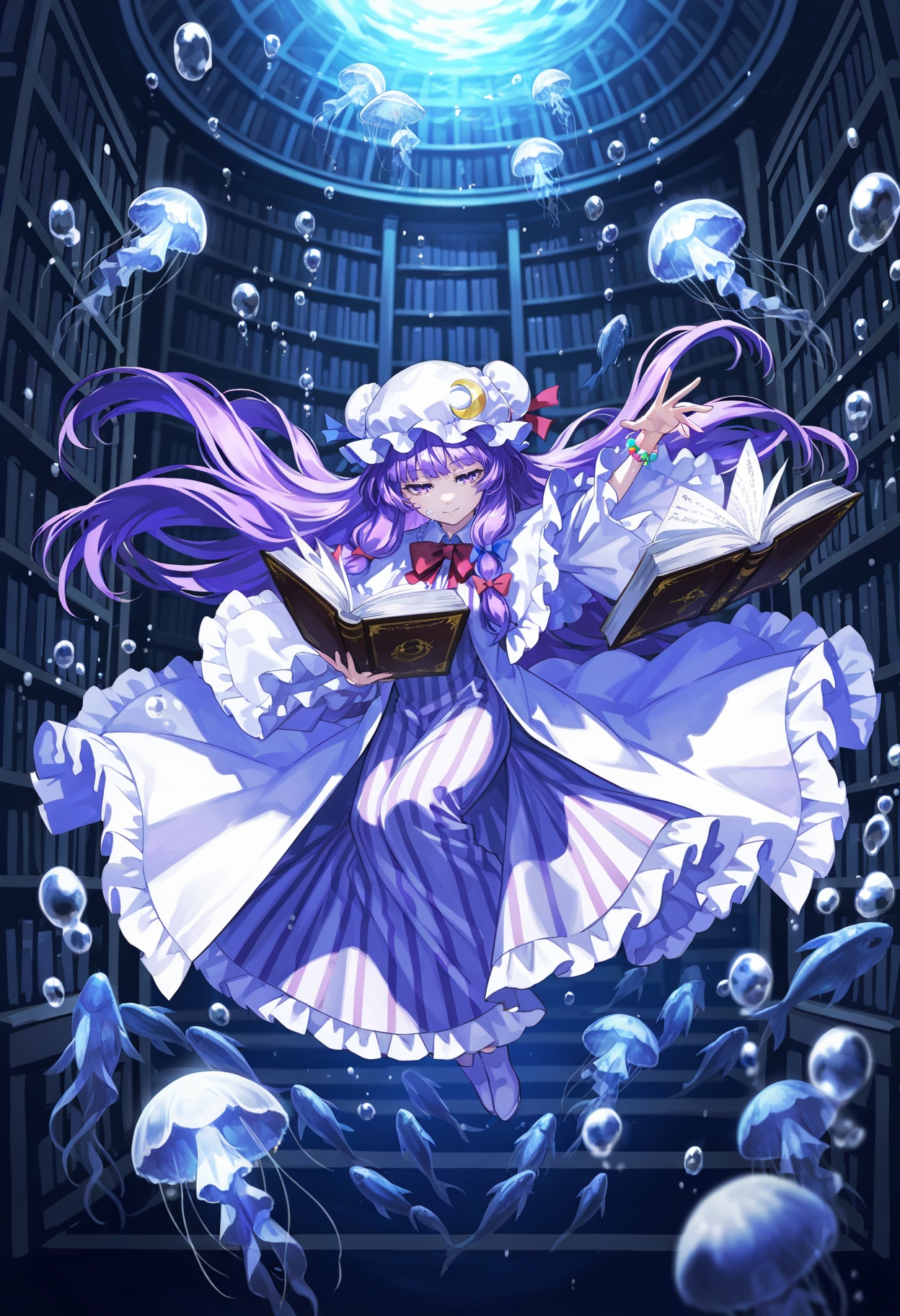 1girl,  patchouli knowledge,  touhou on Tensor.Art