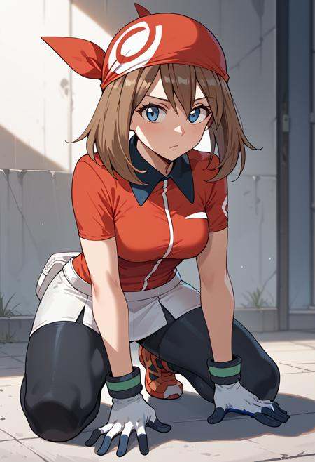 Kneeling with one knee up,  May_RS,  brown hair on Tensor.Art