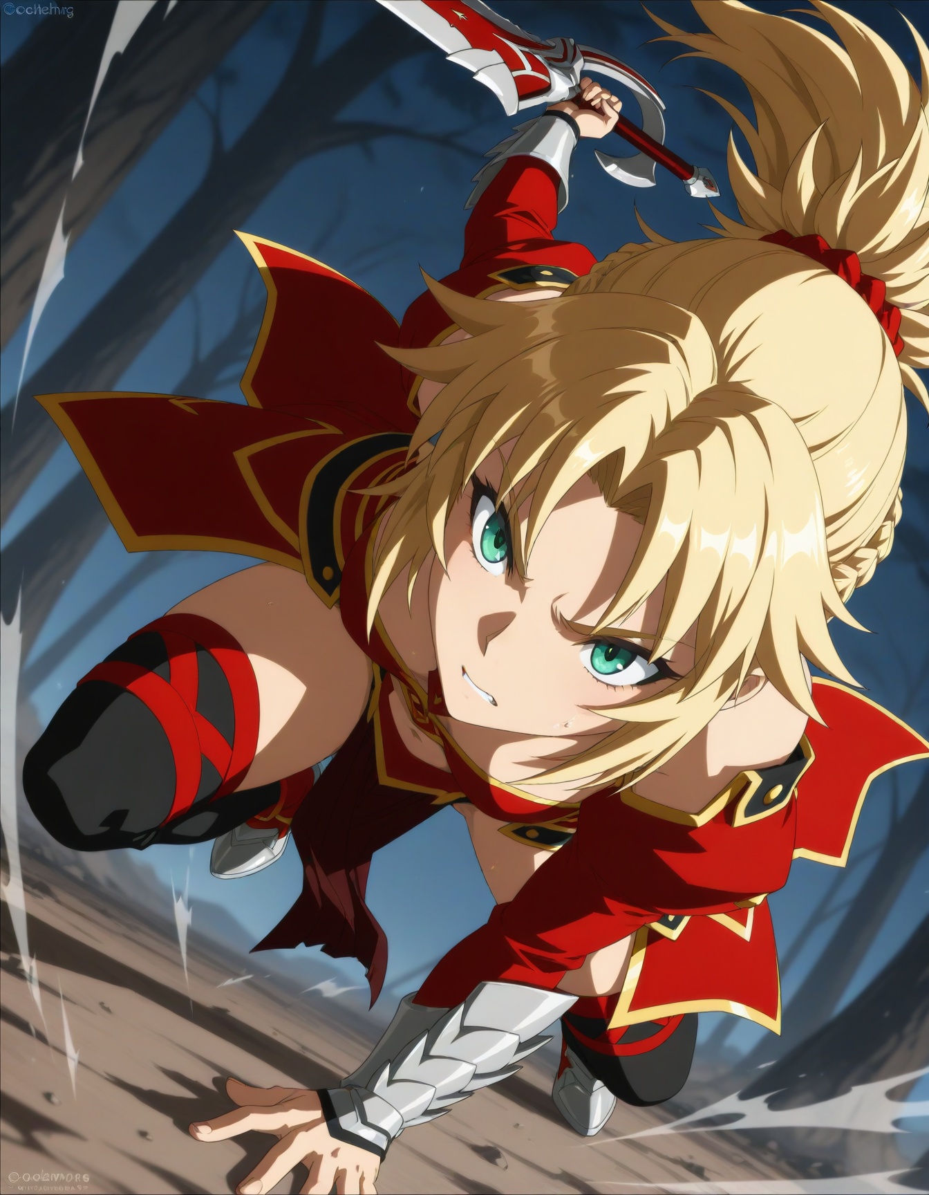 mordred \(fate/apocrypha\),  holding weapon, on Tensor.Art
