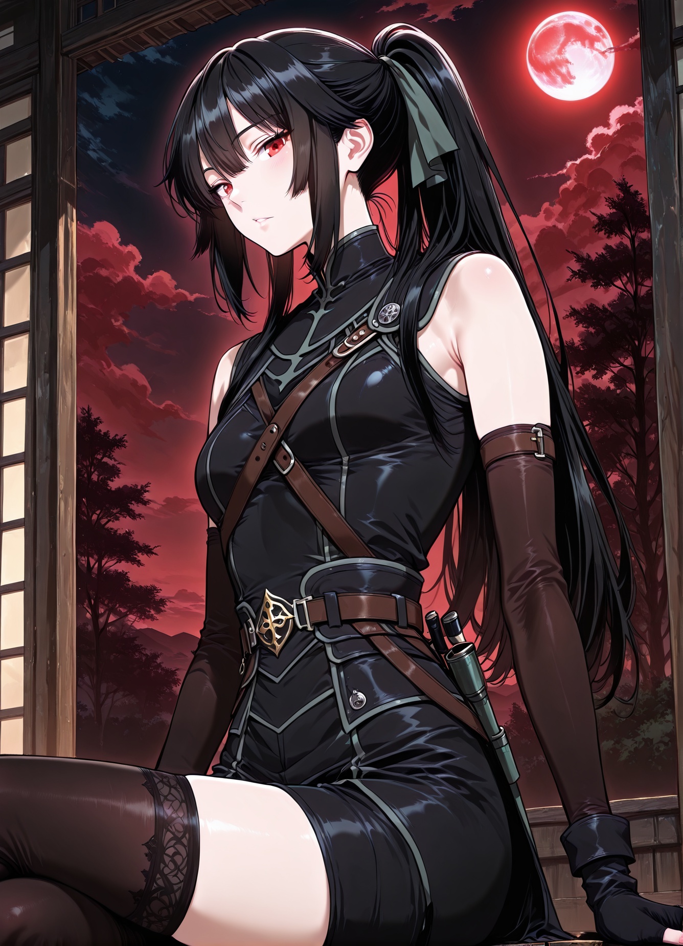 1 girls,  solo,  red eyes on Tensor.Art
