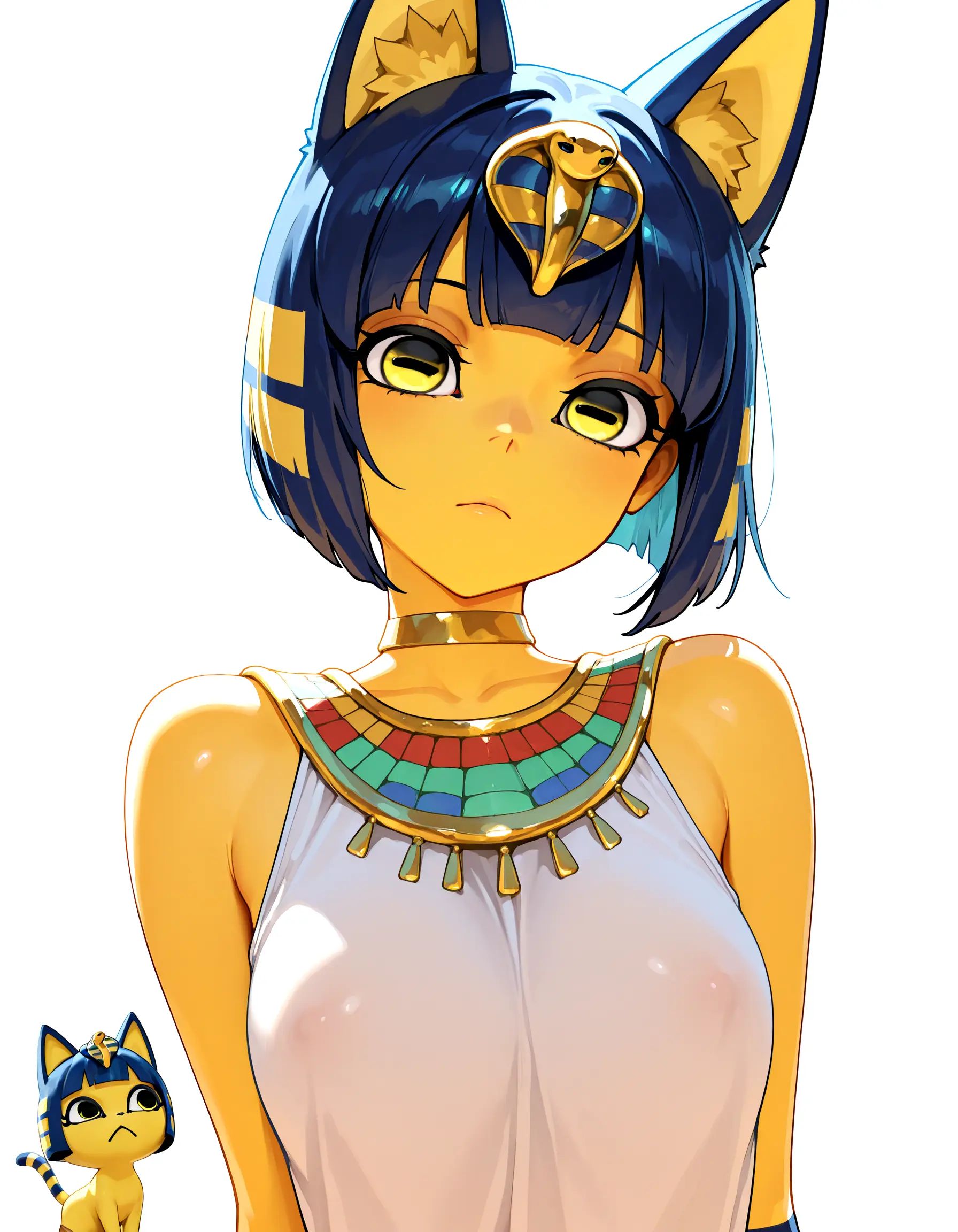 horizontal_pupils,  head_tilt,  yellow_eyes on Tensor.Art