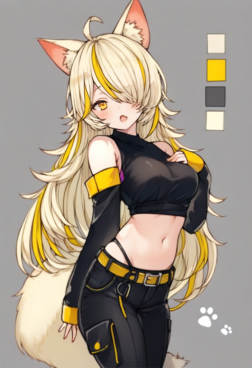 1girl,  solo,  crop top on Tensor.Art