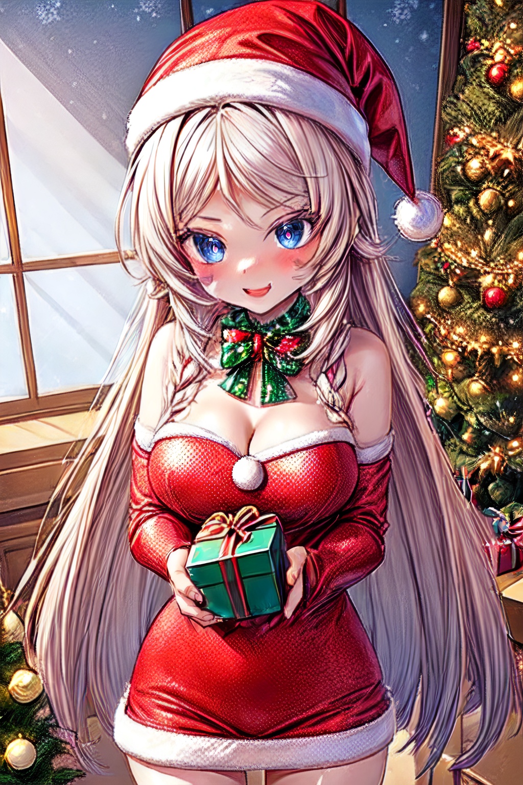 1girl,  citlali,  santa costume on Tensor.Art