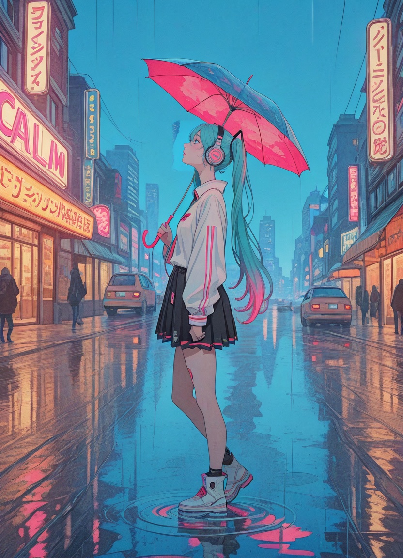1girl,  solo,  hatsune miku on Tensor.Art