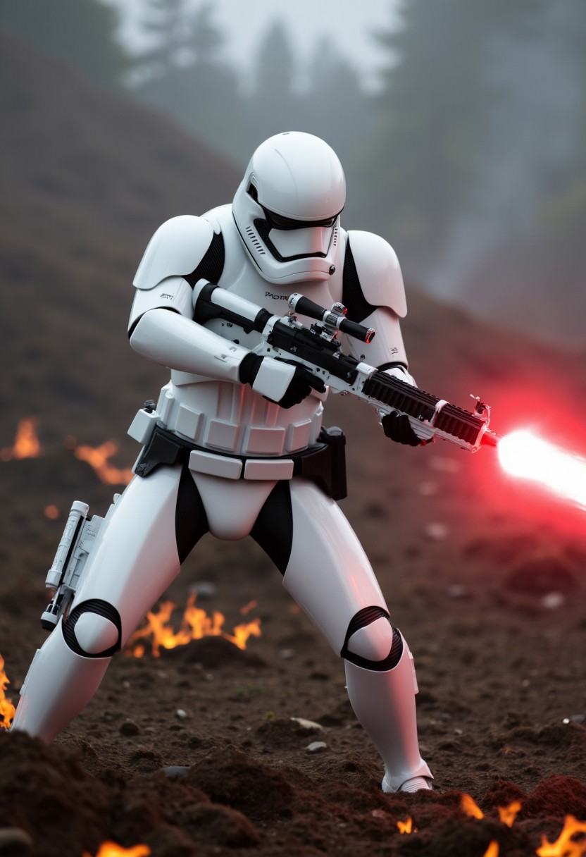 foarmy,  solo,  first order stormtrooper engaging in combat on Tensor.Art