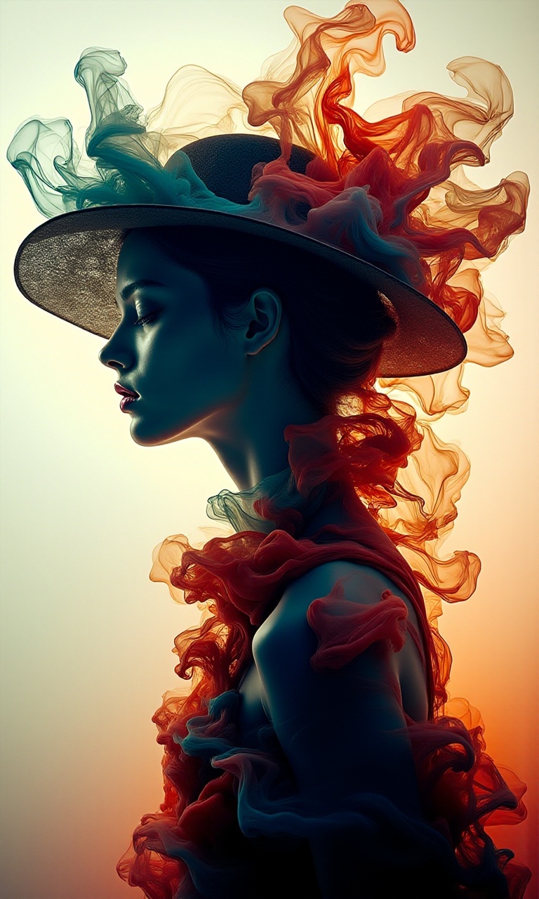 masterpiece,  best quality,  mysterious silhouette woman with hat on Tensor.Art