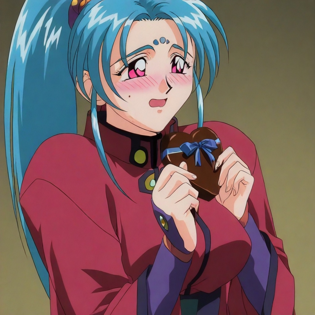 misaki masaki jurai \(tenchi muyo\),  blue hair,  long hair on Tensor.Art