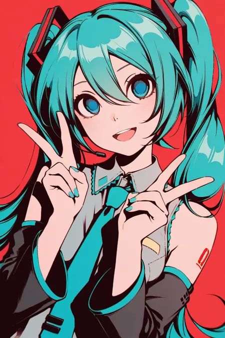P5style,  1girl,  hatsune miku on Tensor.Art
