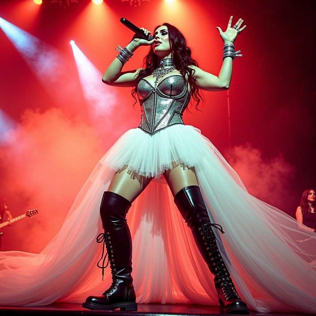 shrdl,  cinematic,  a metal rock singer on Tensor.Art