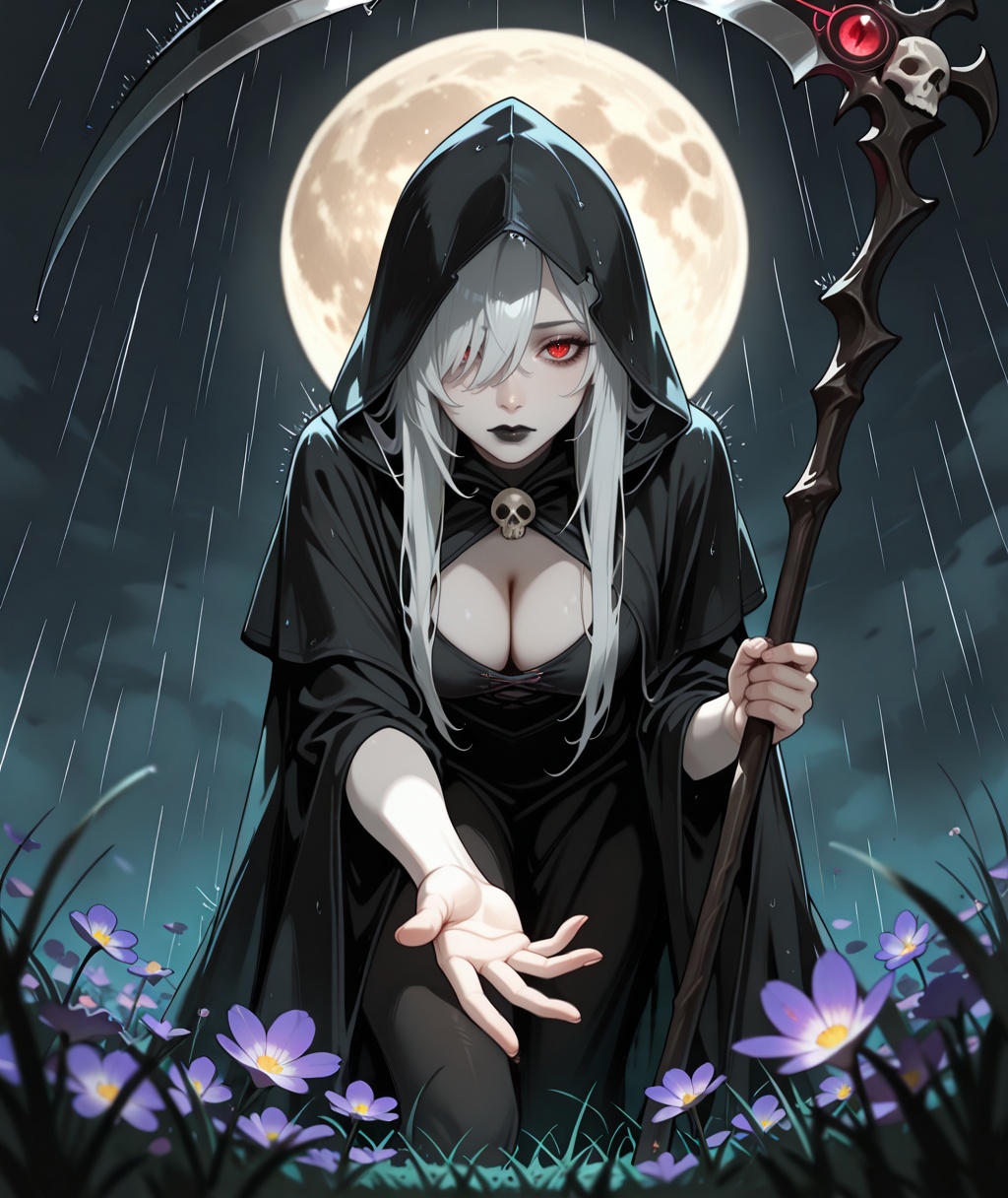 1 girl solo,  grim reaper,  red eyes on Tensor.Art