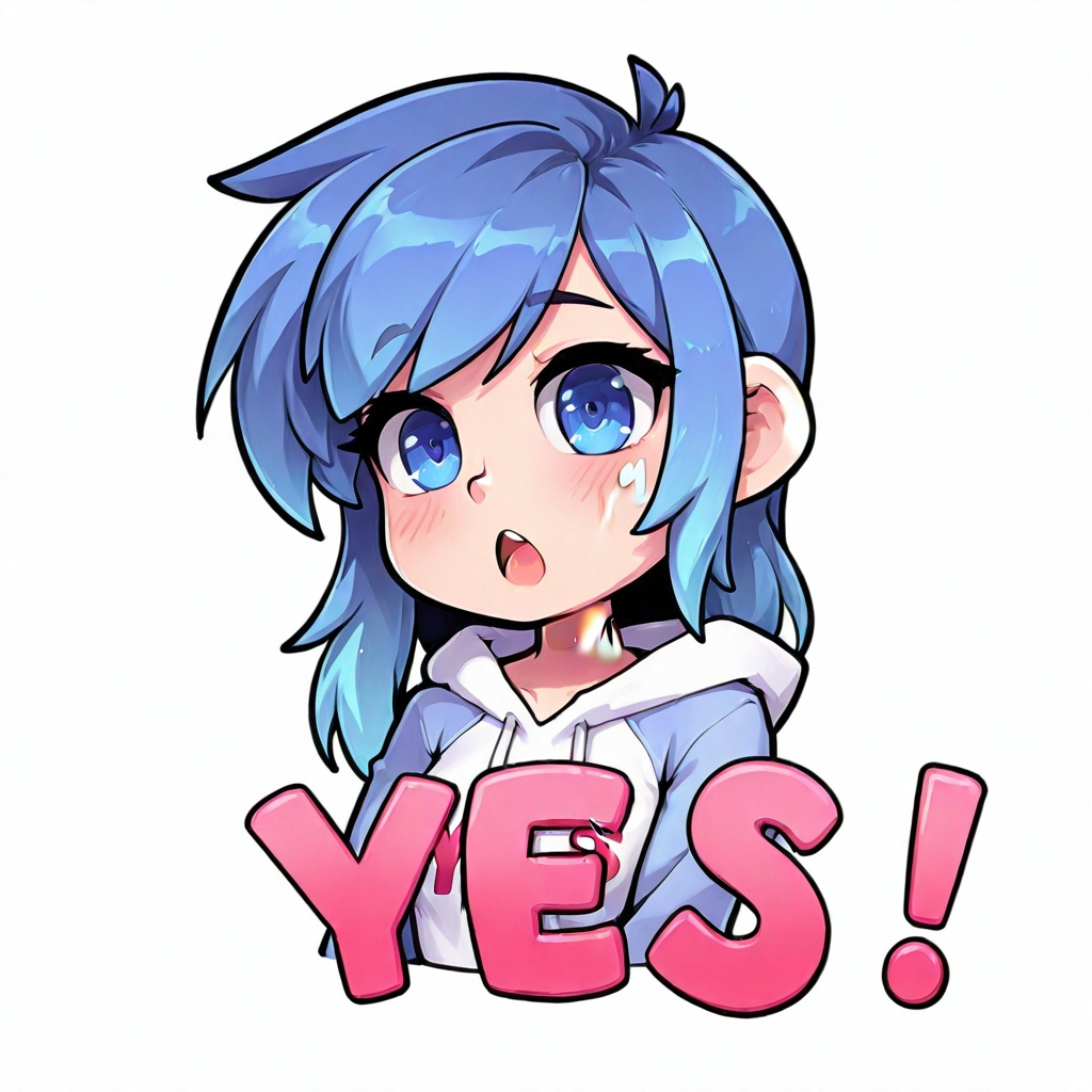 in blue letter text,  EmoticonStyle,  [white background] on Tensor.Art