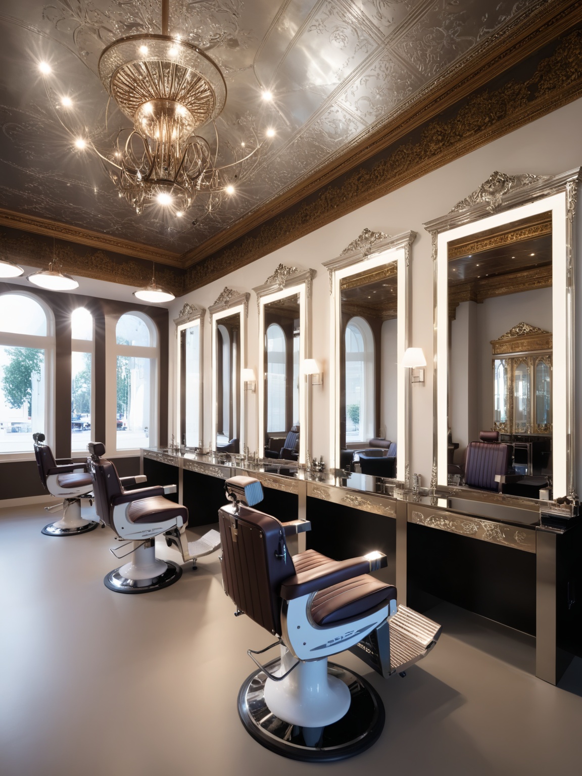 Renaissance style ,  ((Barbershop)),  indoor on Tensor.Art