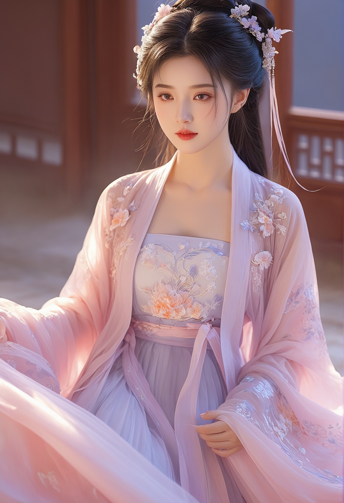 extremely delicate and beautiful,extremely detailed,official art,1hanfu girl,, masterpiece,best quality,high-resolution image,High quality,Superb lighting,Highly detailed,Sharp focus,8K UHD,