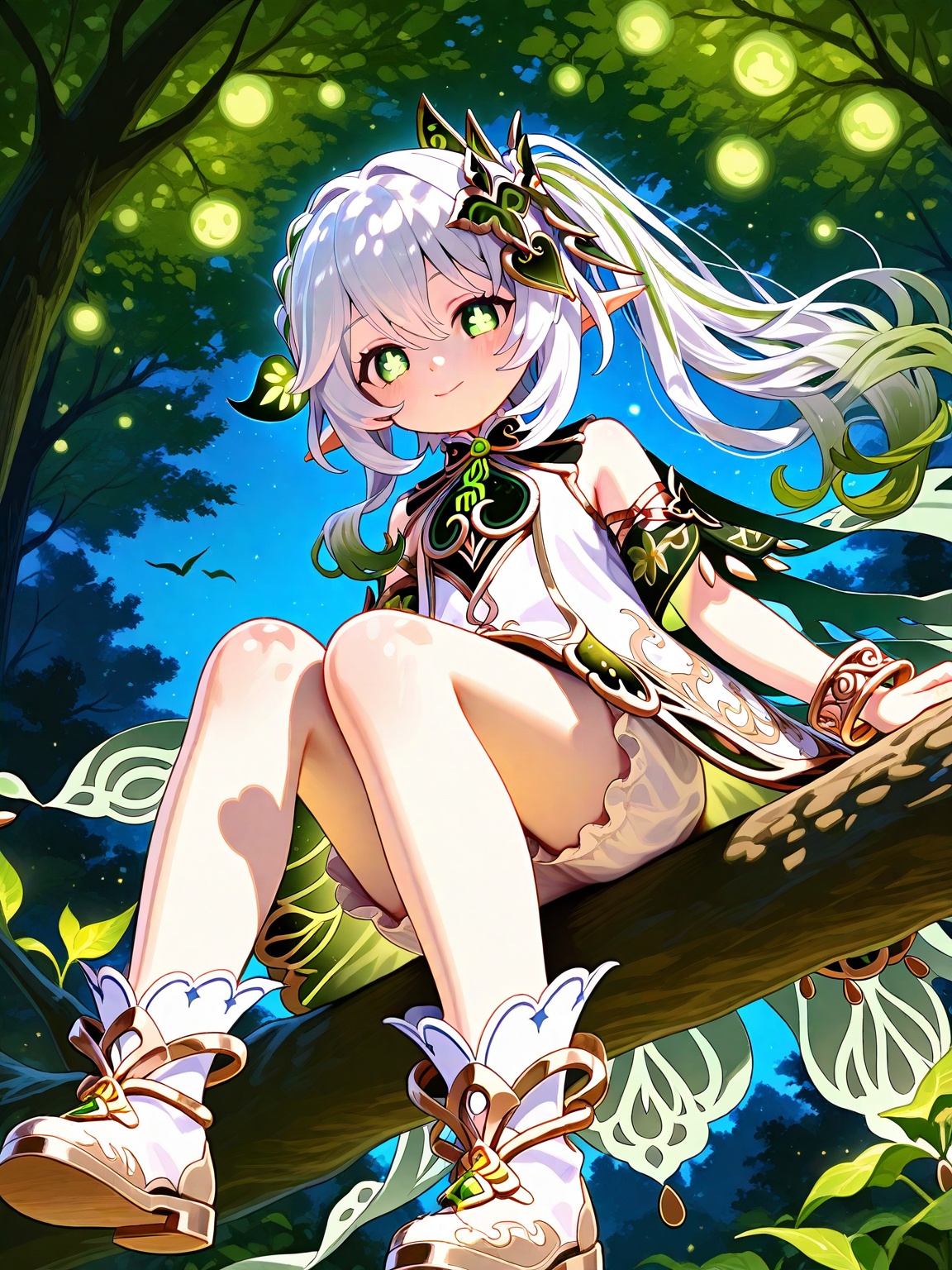 1girl,  outdoors,  dappled moonlight on Tensor.Art