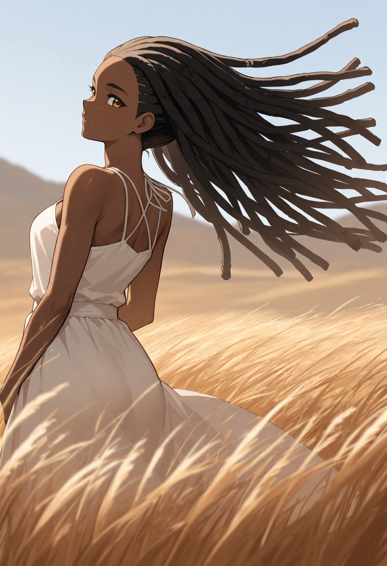 1girl,  dark skin,  brown eyes on Tensor.Art