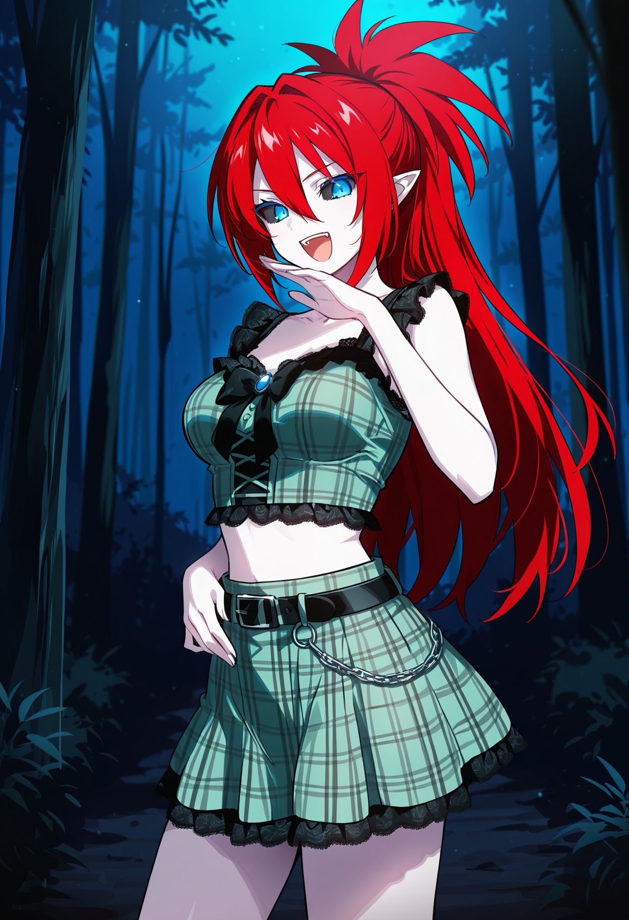 1girl,  pale skin,  crimson hair on Tensor.Art