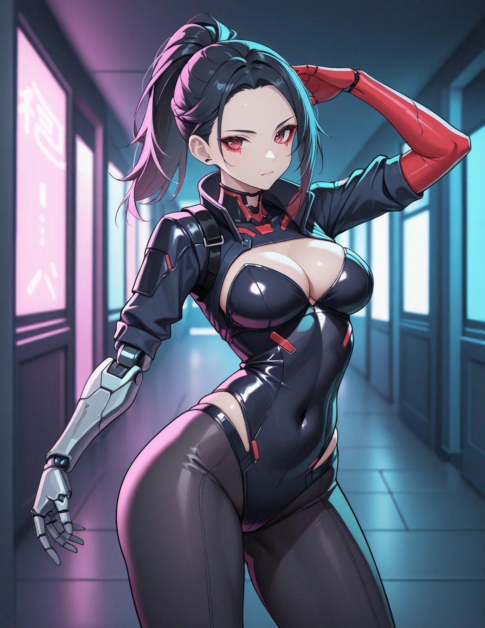 BREAK 1girl,  cyberpunk warrior girl,  girl on Tensor.Art