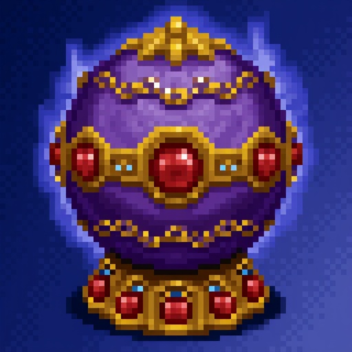 A HoMM2 style Sphere of Negation artifact,  ultimate artifact,  gradient blue background.The image is an illustration depi...