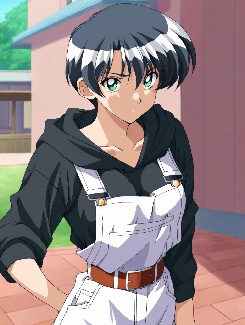 wakabayashi ayu,  black hair,  green eyes on Tensor.Art