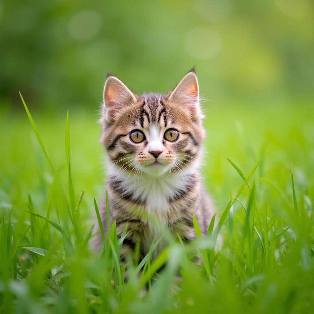 a cute cat,grass,