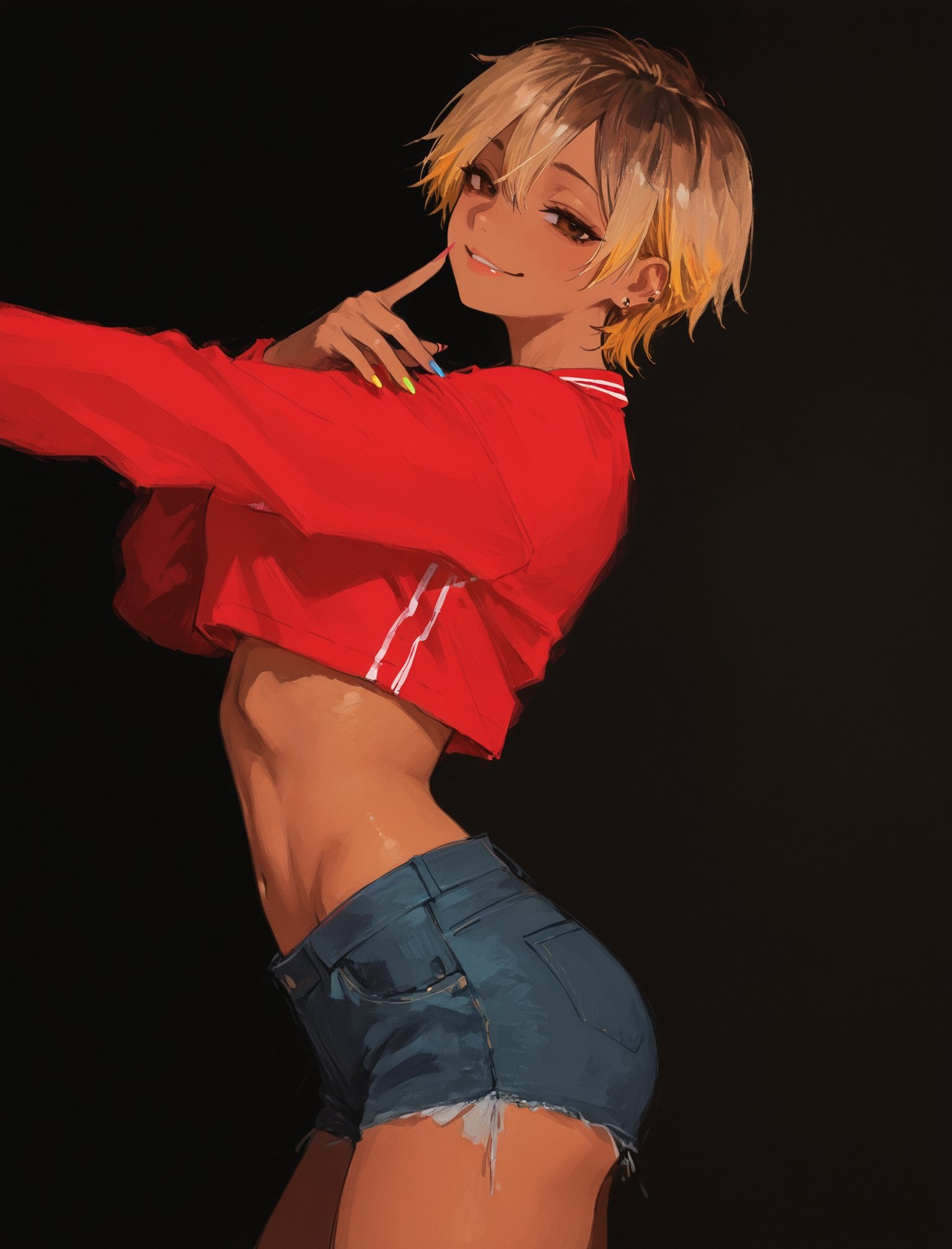 1girl,  midriff,  toned on Tensor.Art