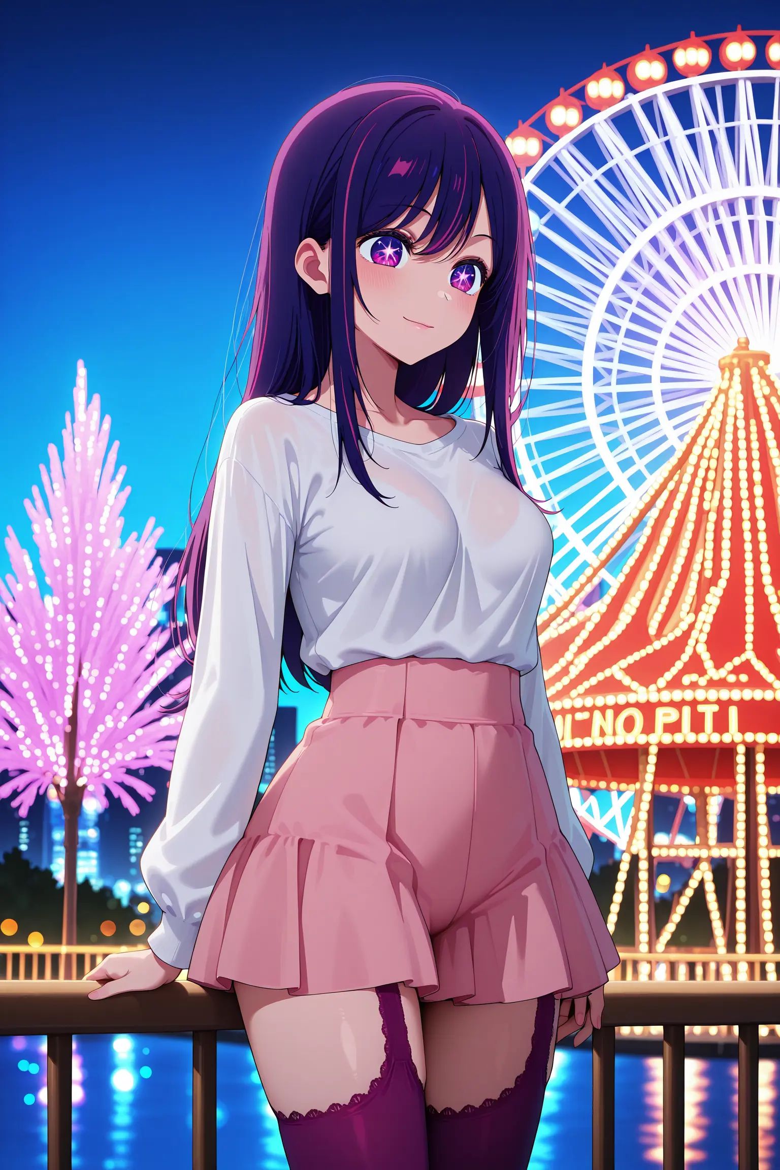 1girl,  suspender_thighhighs ,  lace-trimmed thighhighs on Tensor.Art