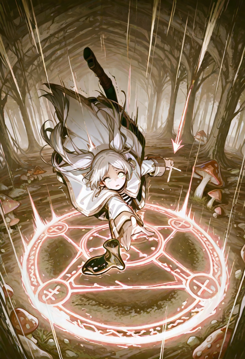 frieren_(sousou_no_frieren),  1girl,  cross-eyed on Tensor.Art